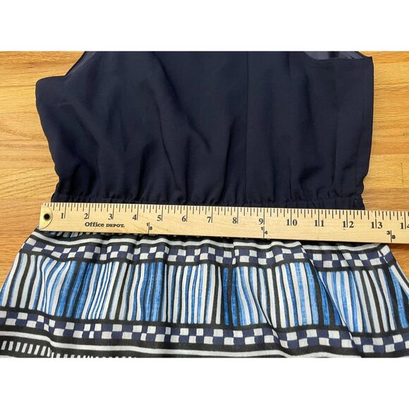 J. Crew Women's Dress Slip Maxi Sweetheart Neck Sleeveless 2 Blue Geometric - Picture 4 of 10